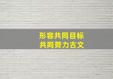 形容共同目标 共同努力古文